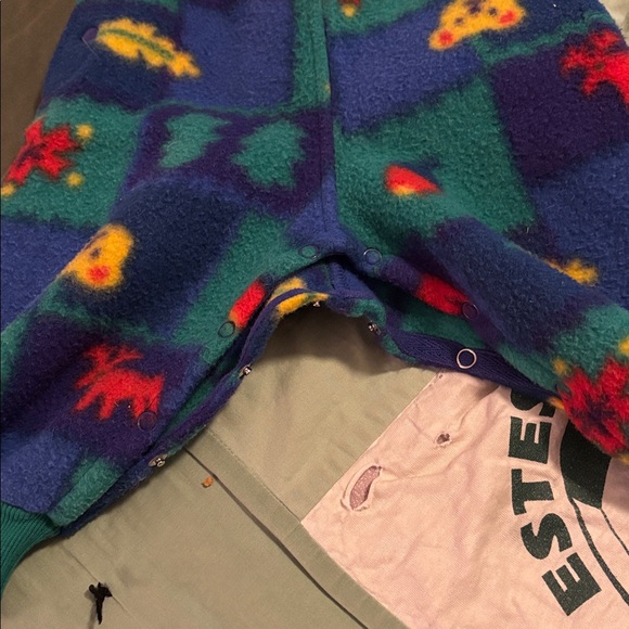 Gymboree Blue and Green Kids Overalls with Red Pocket - Picture 7 of 9